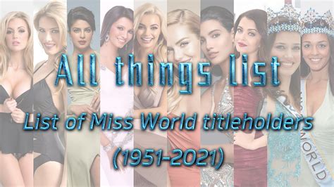 List of Miss World titleholders .